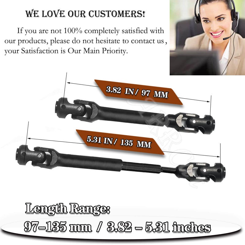 ARRCat 2pcs RC Drive Shaft 97-137mm for 1/10 SCX10 SCX10-II RTR (97-137mm) - Image 5